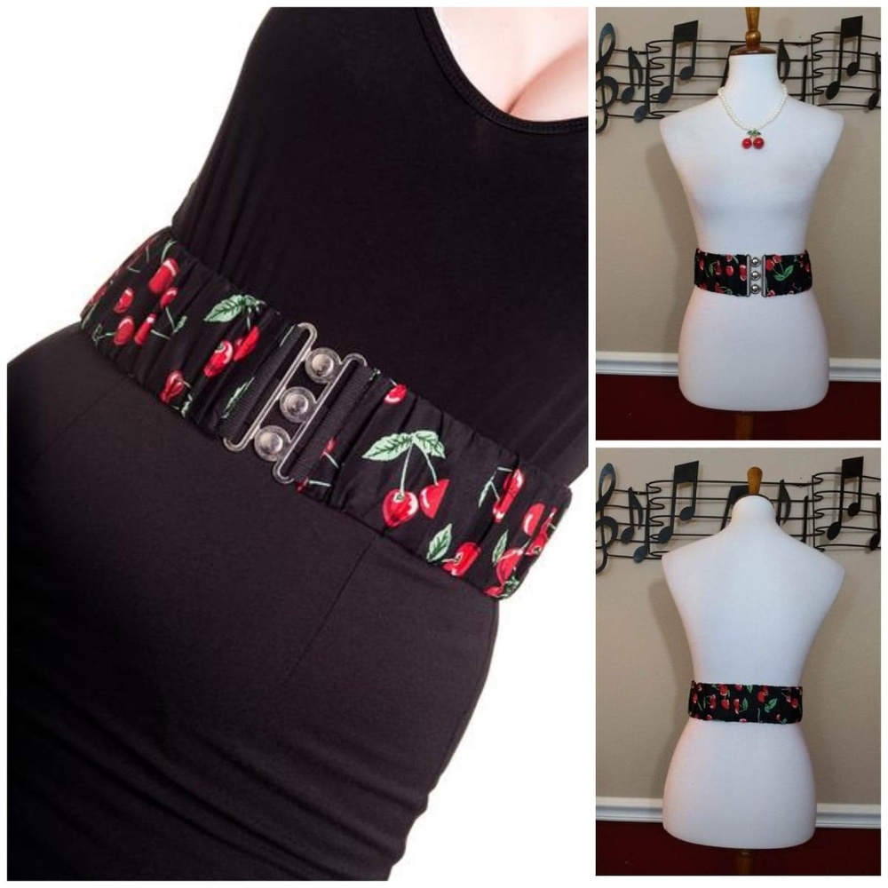 COPY - Hell Bunny Cherries Stretch Belt